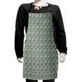thumbnail image 1 of Flower Kids Apron, Ornate Retro Style Blossoms in Different Colors with Green Leaves Pattern, Boys Girls Apron Bib with Adjustable Ties for Cooking Baking Painting, Multicolor, by Ambesonne, 1 of 2