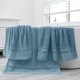 thumbnail image 4 of Toalla de baño grande de algodón, 34 x 74 cm, color liso, ampliable y gruesa, para adultos, de secado rápido y muy absorbente, ideal para spa, piscina y gimnasio. Aestivo | Azul cielo |, 4 of 7