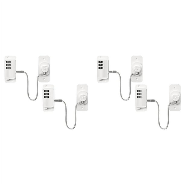 Combinación de Cerradura de Refrigerador, Paquete de 4 Cerraduras de Refrigerador para Niños, Cerradura Adhesiva para Congelador, Cerradura de Refrigerador Segura para Niños