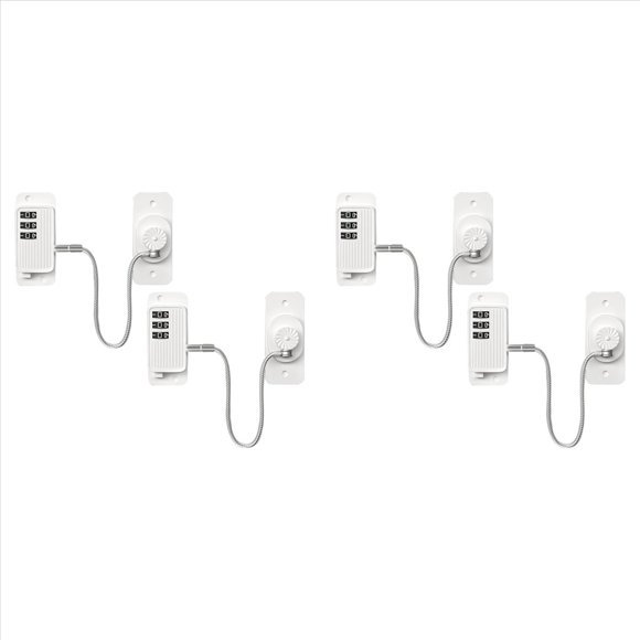 Combinación de Cerradura de Refrigerador, Paquete de 4 Cerraduras de Refrigerador para Niños, Cerradura Adhesiva para Congelador, Cerradura de Refrigerador Segura para Niños