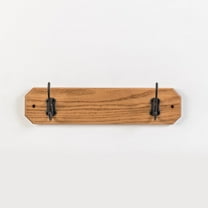 Amish Handmade Oak Wall Mount Board Space Saving Coat Rack 2 Metal Hook