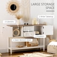 thumbnail image 2 of Newboti Console Table with Drawers, Vintage Entryway Table with 2 Drawers, Cabinets and Bottom Shelf, Retro Sofa Table for Living Room, Bedroom, White 507550935142147, 2 of 9
