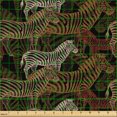 thumbnail image 2 of Ambesonne Exotic Fabric by the Yard, Repeating Zebra Motif Modern, 3 Yards, Cinnamon Brown Scarlet, 2 of 5