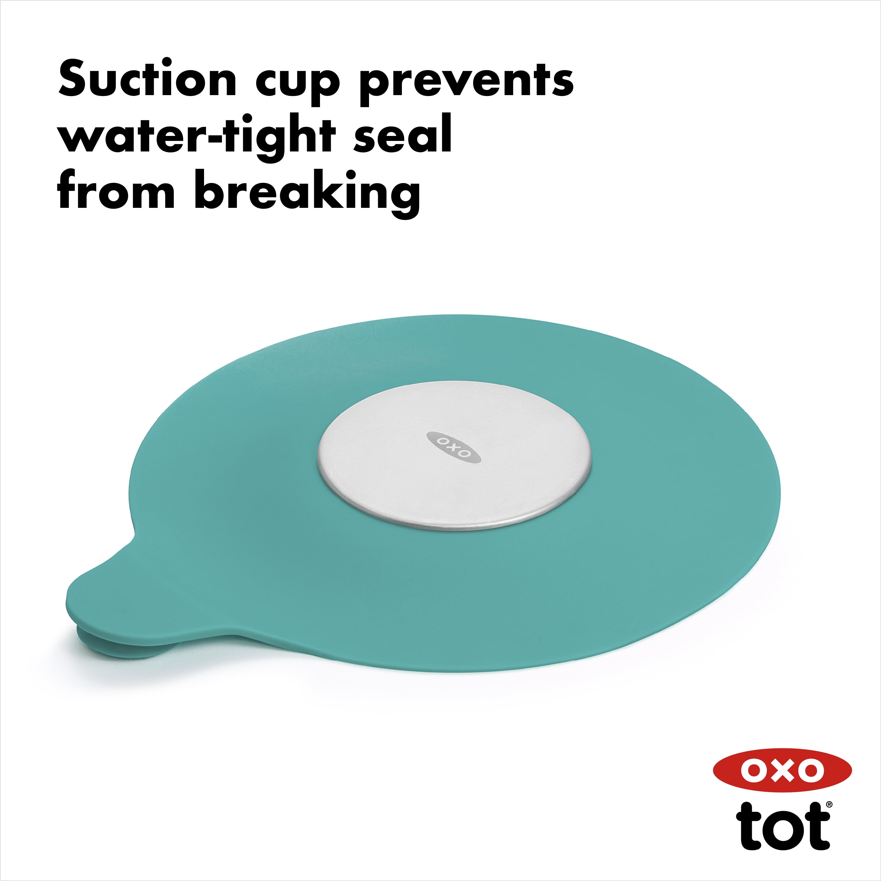 OXO Tot Bathtub Drain Stopper, Baby-Safe Silicone Plug, Teal