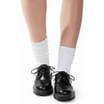 thumbnail image 4 of Women's Scrunch Crew Socks, Retro Solid Slouch Mid Calf Socks, Casual Athletic Socks for Women, 4 of 5