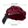 thumbnail image 2 of vlrwzc Medieval Unisex Beret Hat With Feather Renaissance Minstrel Cap, 2 of 7