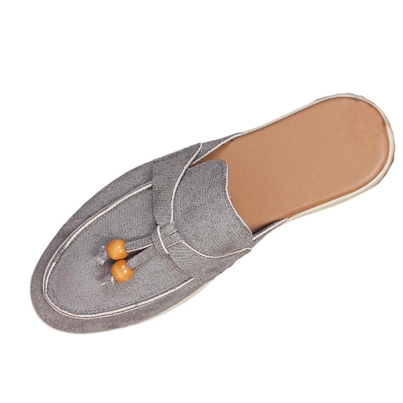Busydd Flats for Women Comfortable Closed Toe Womens Slides Casual Solid Color Women Footwear 9.5