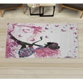 thumbnail image 1 of Fantasy Decorative Rug, Spring Girl Wings in a Floral Dress Surreal Garden Butterflies Print, Quality Carpet for Bedroom Dorm and Living Room, 6 Sizes, Magenta Black, by Ambesonne, 1 of 1