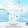 thumbnail image 2 of Mini lavadora portátil, limpiador ultrasónico, pequeña lavadora con varilla de vórtice, enchufe de alimentación USB, regalos de viaje para estudiantes, color blanco, 2 of 5