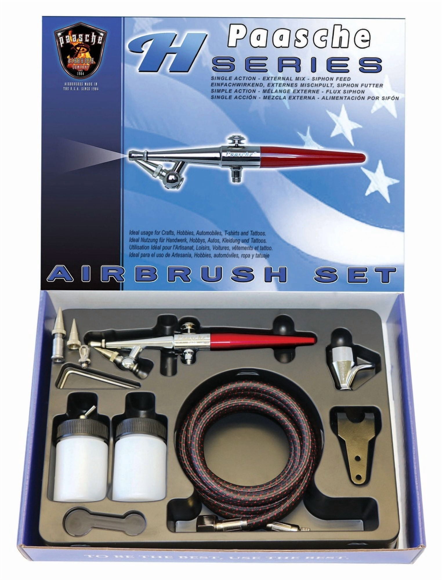 Paasche Airbrush PBH-SET Single Action Airbrush Set-All 3 Heads