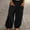 Black, variant on FUNUONY Womens Wide Leg Barrel Pants Elastic High Waisted Trousers Loose Casual Palazzo Pants with Pockets Cropped Relax Fit Trouser Ankle Pants Elastic Waisted Lightweight Harem Pants Black L