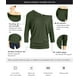 thumbnail image 5 of Top Dolman negro Simlu, camisa negra con alas de murciélago, cuello redondo, hombros descubiertos, camiseta negra con hombros descubiertos (talla mediana, negra), 5 of 6