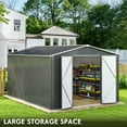 thumbnail image 7 of NETAJE 10'x14' Outdoor Metal Shed , Storage Shed with Updated Frame, Lockable Doors & Sliding Roof for Backyard, Garden, Black, 7 of 7
