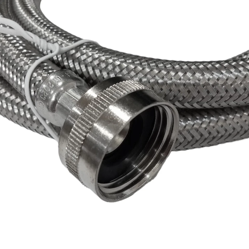 Stainless Steel Washing Machine 5' Set Inlet Fill Hoses with Washers