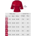 thumbnail image 6 of Chiclily Womens 3/4 Sleeve Wrap Blouse Rose Red 2XL V Neck Dressy Casual Top Ruched T-Shirts, 6 of 6