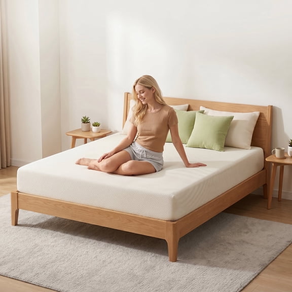 Twin Bed Mattress 6 Inch White Foam, Medium Firm Support, Pain Relief, CertiPUR-US, No Odor