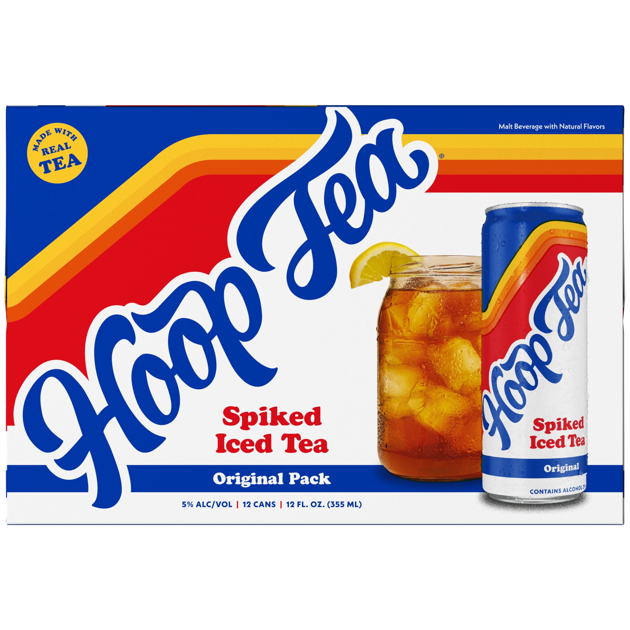Hoop Tea Original Spiked Iced Tea, 12 pack, 12 fl oz Aluminum Cans, 5% ABV