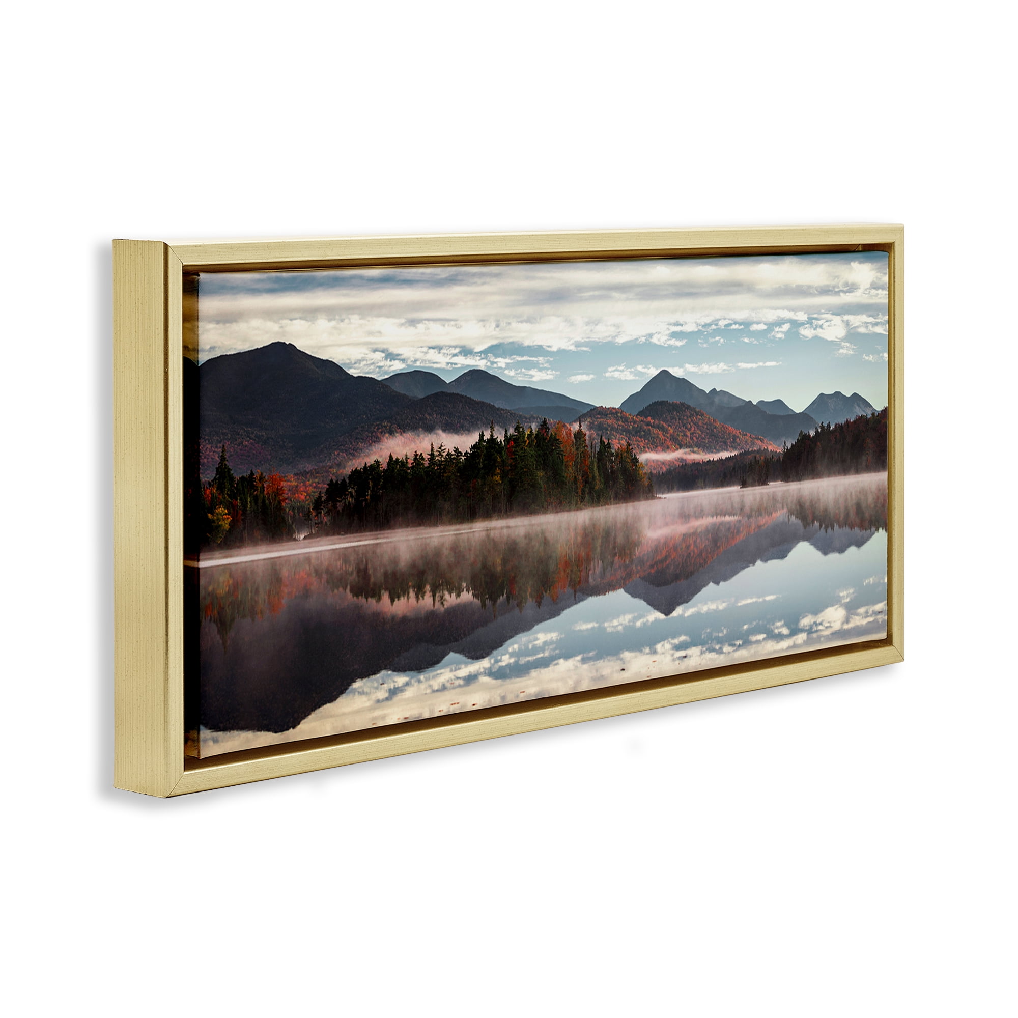 Stupell Industries Panoramic View From Boreas Ponds Gold Framed Floater Canvas Wall Art, design by Jonathan Zaharek