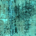 thumbnail image 1 of Ahgly Company Machine Washable Indoor Square Oriental Turquoise Blue Industrial Area Rugs, 6' Square, 1 of 4