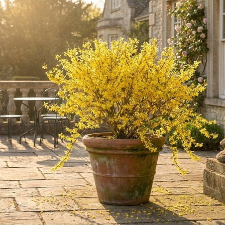 Set 2 Lynwood Gold Forsythia Live Plant, Yellow Flowering Shrub Forsythia Plant Live, 12 Inches Dormant Tree