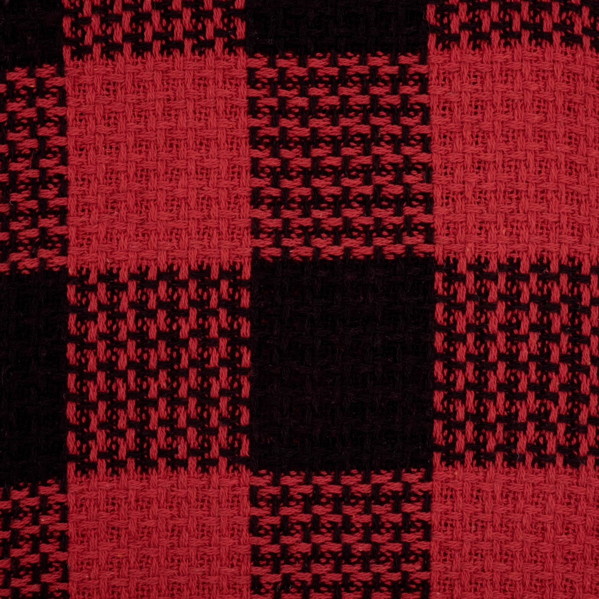 Sweet Home Collection Cotton Blend Knit Buffalo Check Blanket Full Queen Burgundy Black