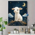 thumbnail image 4 of Gender Neutral Animal Nursery Canvas Wall Art, Moon Star Cloud Print, Baby Room Home Wall Decor, 4 of 8