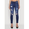 thumbnail image 4 of Womens WAX Mid Rise Distressed Jeans, 4 of 5