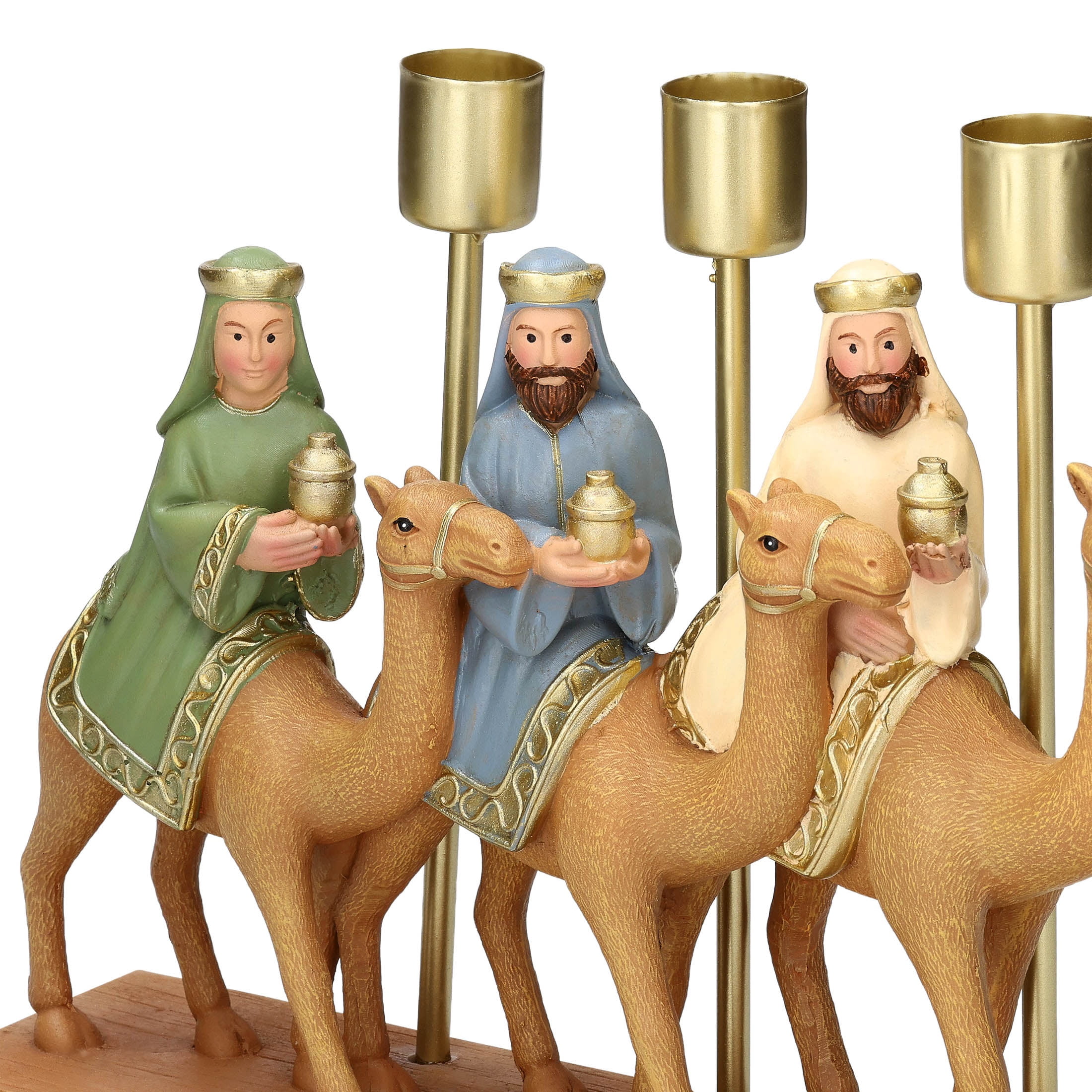 Multicolor Resin Three Wise Men Christmas Taper Candle Holder, 8", by Holiday Time