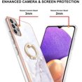 thumbnail image 3 of Marble Pattern Case for Samsung Galaxy A33 5G (Not 4G), Built-in 360 Rotatable with Ring Holder Kickstand Slim Shockproof Bumper Phone Case Cover for Samsung Galaxy A33 5G DLS Pearl White, 3 of 12