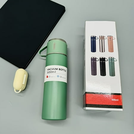 

1 pc stainless steel insulated water bottle set with 3 lids-keep your drinks hot or cold all day long