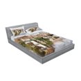 thumbnail image 2 of Ambesonne Rustic Fitted Sheet & Pillow Sham Set, Brugge Canal View, Full, Multicolor, 2 of 2
