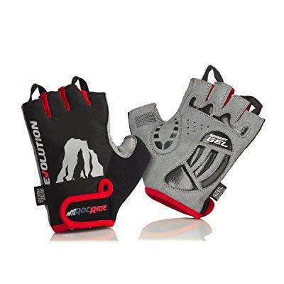 Women Off Road Mens Gloves new rocride evolution cycling gloves with sensory gel padded protection. road and mountain biking. men and women sizes. (red, men's large) ()