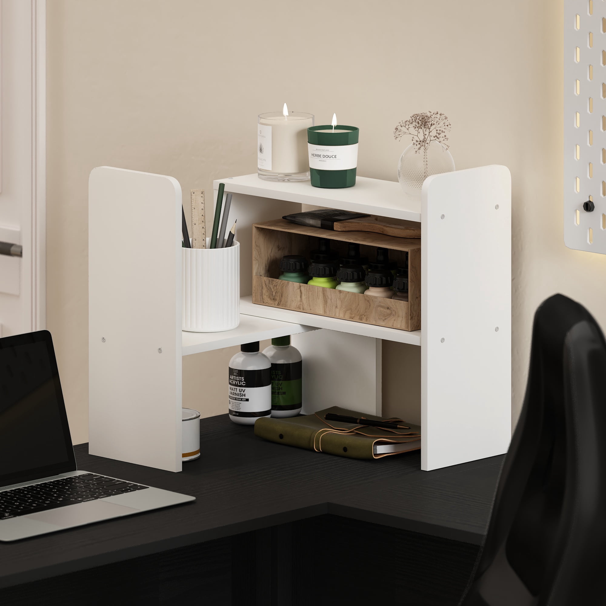 Furinno CLASSIC Desk Top Organizer Bookshelf in White