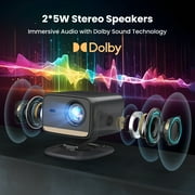 Miroir L810S Pro 1080P Smart Projector Bundle with Carrying Case, Foldable Screen, Remote, Accessories, and Built-In Streaming Apps, Auto-Focus, Dolby Audio, 4K Support