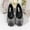Black, variant on Hoshose Women Comfortable Flat Shoes Slip-On Round Toe Ballet Flats Pearl Knotbow Casual Walking Shoes for Women Non-slip