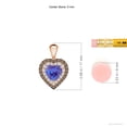 thumbnail image 3 of ANGARA Natural Tanzanite Heart Pendant with Coffee and White Diamond Halo in 14K Rose Gold for Women (Size-5mm) | December Birthstone, Anniversary, Jewelry Gift for Women | Natural Tanzanite Necklace, 3 of 7