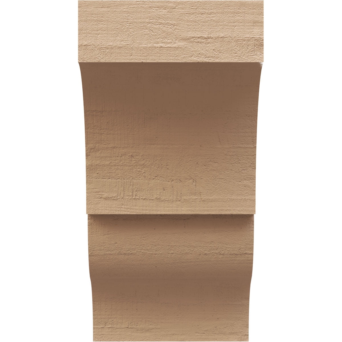 5"W x 5"D x 10"H Wide Asheboro Rough Cedar Woodgrain TimberThane Corbel, Primed Tan