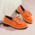 thumbnail image 4 of Taylonsss Women's Patent Leather Bow Detail Slip-On Loafers with Low Blocks Heel for All-Season Wear Comfortable Round Toe Casual Shoes with Non-Slip Sole for School Work and Daily Activities, 4 of 8