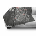 thumbnail image 3 of Kiss Me Soft Flannel Fleece Throw Blanket, Mistletoe Sketch with Christmas Theme and Hand Written Inscription, Cozy Plush for Indoor and Outdoor Use, 60" x 80", Charcoal Grey Vermilion, by Ambesonne, 3 of 6