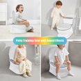thumbnail image 4 of Toddler Training Potty, Realistic Toilet with Flushing Sound, Tissue Storage and Soft Padded Cushion for Aged 1-6, Easy to Clean, 4 of 9