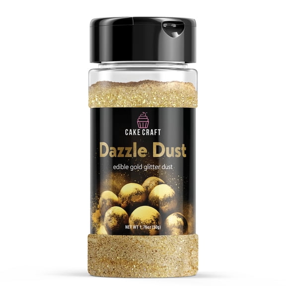 Cake Craft Dazzle Dust Gold Edible Glitter for Cakes, Cupcakes, & More