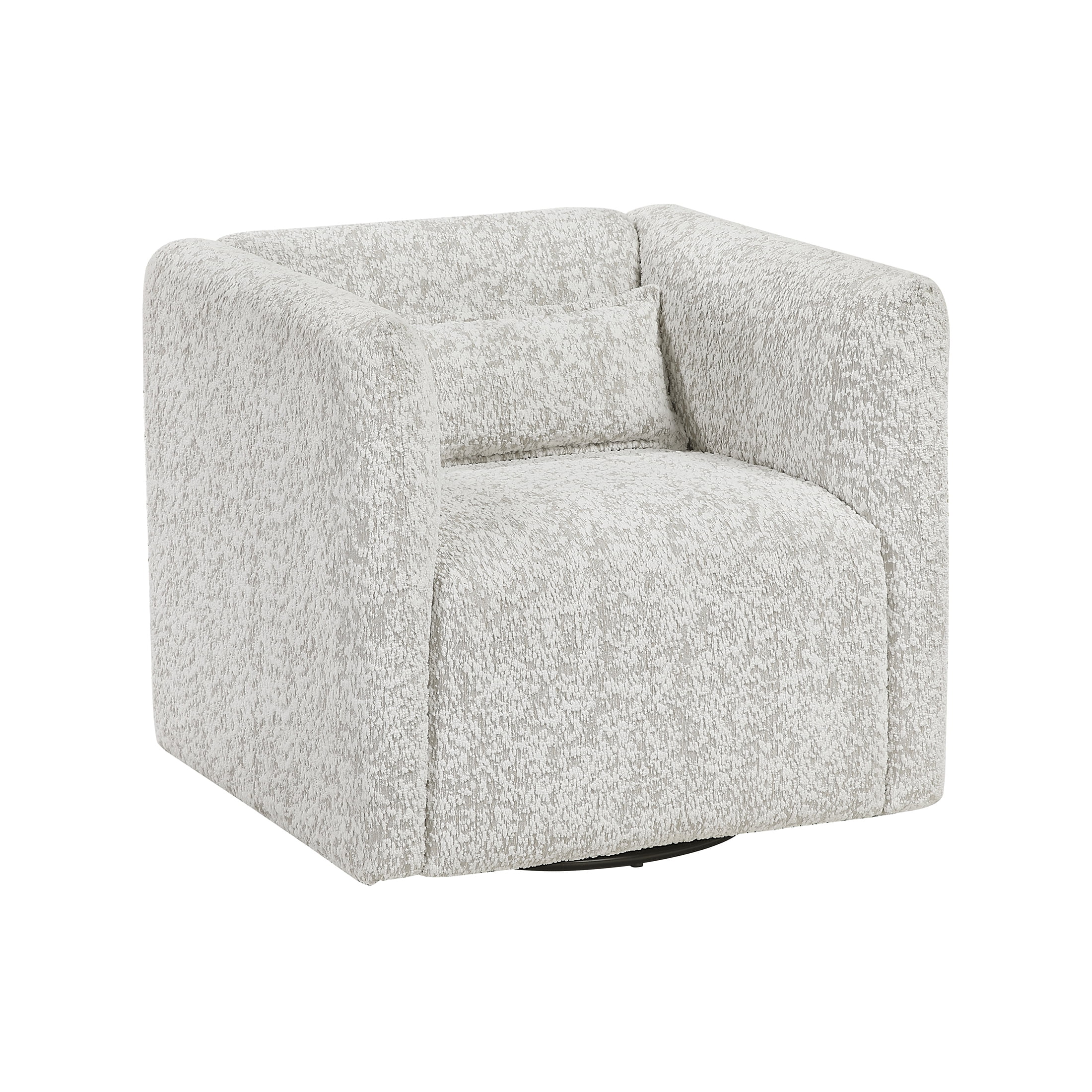 OakvillePark Fenlow Jacquard Barrel Swivel Chair with Lumbar Pillow, Beige