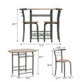 thumbnail image 7 of Vineego 3 Pieces Dining Set for 2 Small Kitchen Breakfast Table Set Space Saving Wooden Chairs and Table Set,Dark Brown, 7 of 7