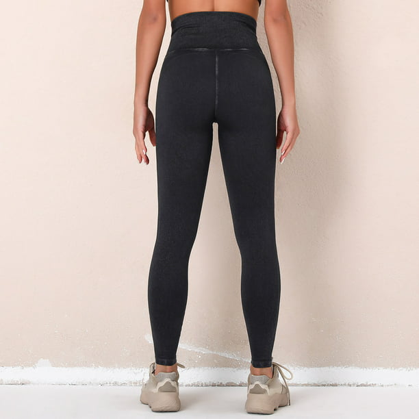Aayomet Womens High Waist Pant Soft Sport Yoga Leggings Workout Running Trousers  Yoga Pants Men 3/4 (Black, M) 