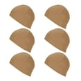 thumbnail image 1 of Uxcell 6 Pcs Sweat Wicking Cap Skull Cap Football for Men Brown, 1 of 7