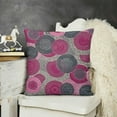 thumbnail image 2 of YINGXI  Pink and Grey Decorative Throw Pillow Case, Doodle Style Lace Swirled Circle Flower Pattern Ornamental Flourish, Couch Bedroom Living Room Cushion Cover,Fuchsia Magenta Grey 24x24in, 2 of 5