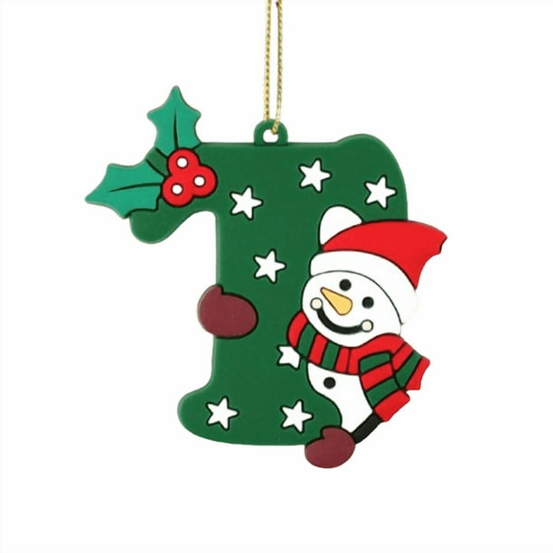 Adornos navideños colgantes con letras mayúsculas en inglés. Juego de 26 adornos navideños con letras mayúsculas en inglés. Decoración colgante para jardín, Navidad y Halloween.