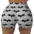 thumbnail image 2 of Gukieu Bat Print Women's Sports Shorts, Elastic Waist High Stretch Running Yoga Gym Sweatpants-Medium, 2 of 8