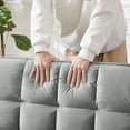 thumbnail image 5 of 3-in-1 Sofa Bed, Futon Loveseat Sleeper Sofa with Pull Out Bed,Adjustable Back,Pockets and Pillows, 2 Seater Convertible Small Couch for Living Room Bedroom Apartment (Light Grey, Velvet), 5 of 8