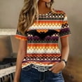 thumbnail image 5 of DORKASM Halloween Costumes for Women Round Neck Pumpkin Fashion Pullover Short Sleeve Spooky Skeleton Vacation Tshirt Ghost Graphic Fall Winter Lounge Tops Orange 3XL, 5 of 7